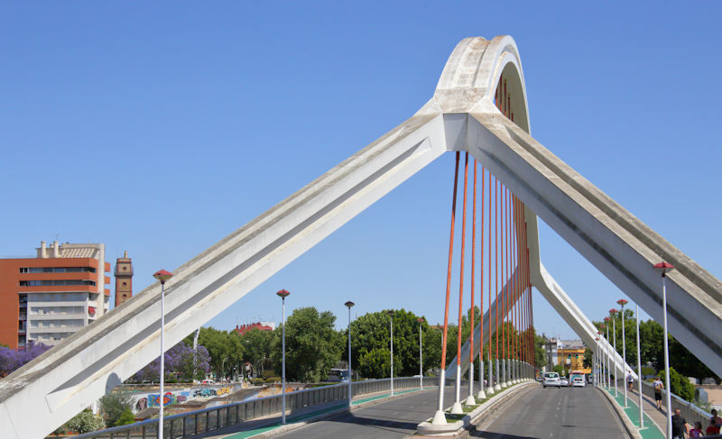 Barqueta Bridge, Alfonso XIII canal, Seville, Spain