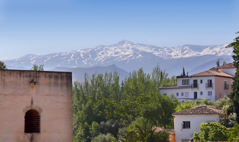 Alhambra Palace, Granada, and the Sierra Nevadas, Spain